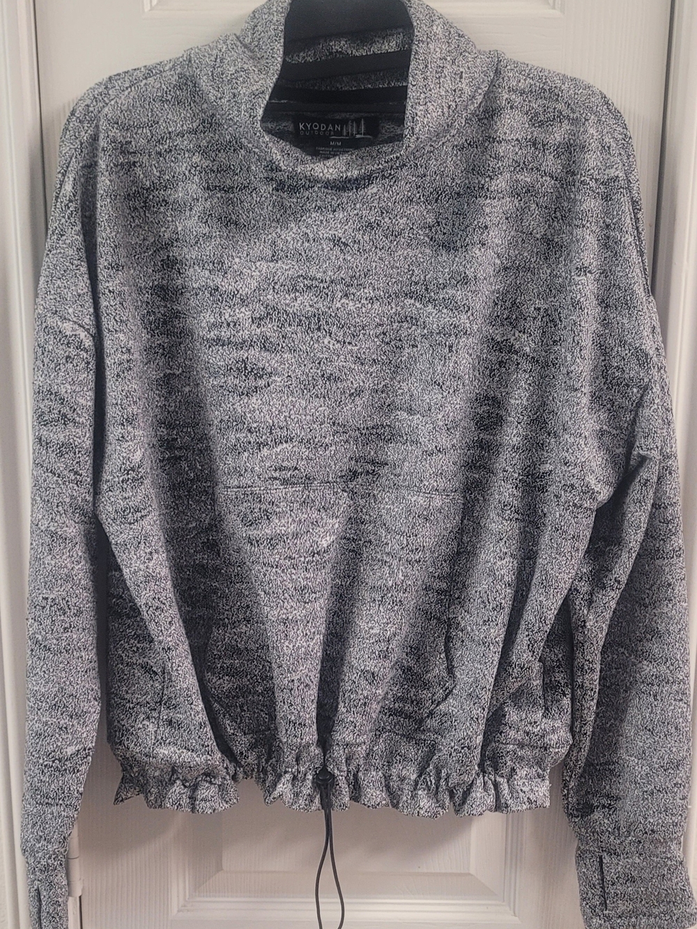 KYODAN Women's Heathered Gray Funnel Neck Sweater
